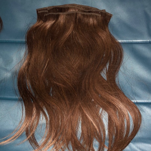Real Hair clip in extensions Burnette Auburn colored - Picture 12 of 15